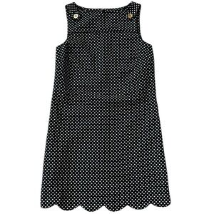 Like New Classic Lilly Pulitzer Black White Polka Dot Scallop Hem Dress Size 4